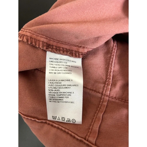 Anthropologie‎ Pilcro Jefferson Utility Pants Stretch Rose Orange 30 Petite - Picture 8 of 12